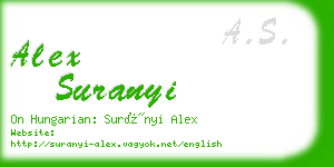 alex suranyi business card